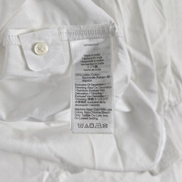 Madewell Embroidered Poplin Balloon-Sleeve Top Women White Cotton Small - Picture 10 of 11